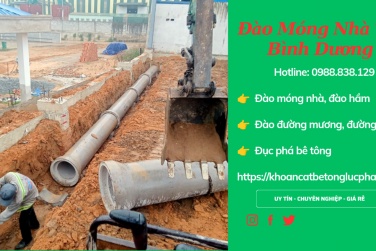 Đào móng nhà đào đường cống tại Bình Dương