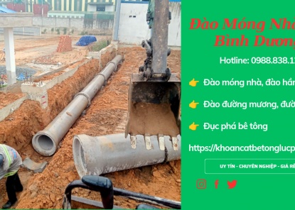 Đào móng nhà đào đường cống tại Bình Dương