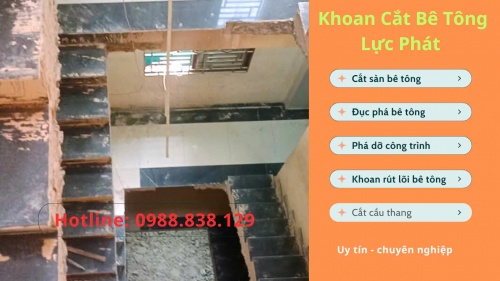 Thi công cắt cầu thang bê tông tại quận Phú Nhuận nhanh chóng