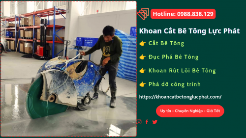 Cắt đục bê tông nền nhà xưởng tại bình dương thi công chính xác
