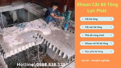 Cắt sàn bê tông bằng máy khoan rút lõi tại đồng nai