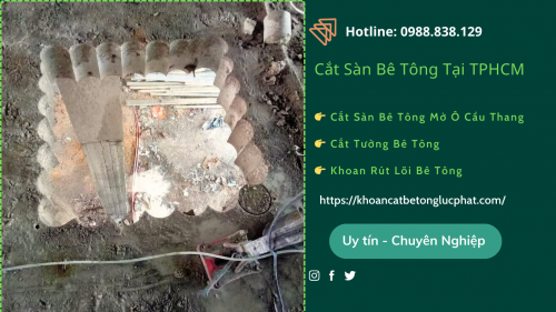 Cắt sàn bê tông làm ô thoáng giếng trời 