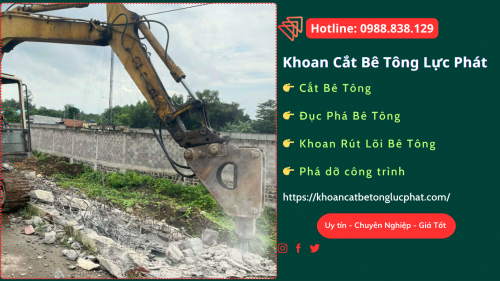 Đục bê tông phá dỡ bê tông bằng xe cơ giới tại thị xã bến cát giá rẻ