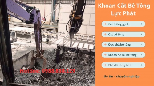 Đục phá bê tông bằng xe cơ giới tại quận 1