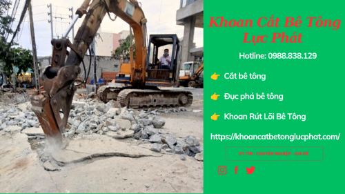Đục phá dỡ bê tông bằng xe cơ giới tại huyện hóc môn thi công chuyên nghiệp