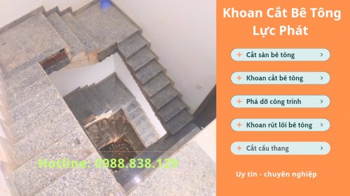 Cắt cầu thang bộ làm thang máy tại Thủ Đức uy tín