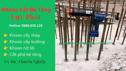 Khoan cấy thép chờ bằng hóa chất Ramset G5, Hilti tại Tây Ninh uy tín