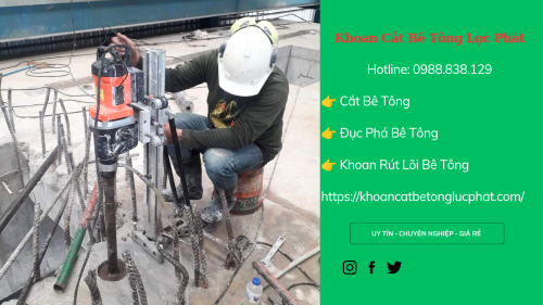 Khoan lỗ xuyên sàn bê tông tại long an thi công chính xác