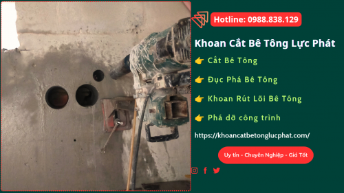 Khoan lỗ xuyên tường đà dầm bê tông tại quận gò vấp giá rẻ