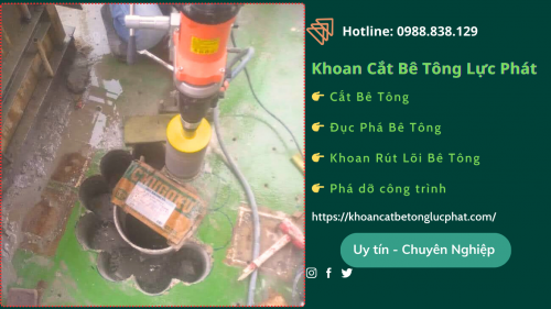 Thi công khoan rút lõi bê tông cốt thép tại huyện hóc môn thi công chính xác