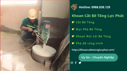 Khoan rút lõi bê tông tại thành phố thủ dầu một thi công chính xác