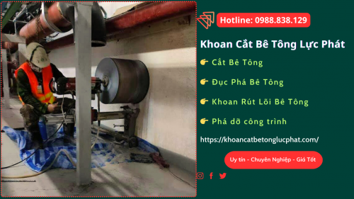 Dịch vụ khoan rút lõi bê tông tại thị xã bến cát thi công chính xác