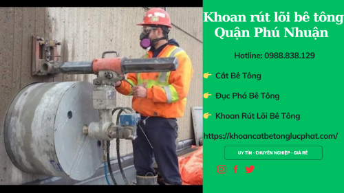Khoan rút lõi tường vách đà dầm bê tông tại quận phú nhuận thi công chính xác