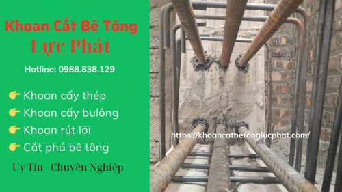 Thi công khoan cấy thép chờ bằng hóa chất Ramset G5, Hilti chuyên nghiệp, giá rẻ