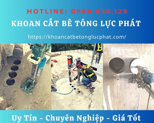 Khoan lỗ xuyên tường đà vách bê tông tại quận 5 thi công nhanh chóng