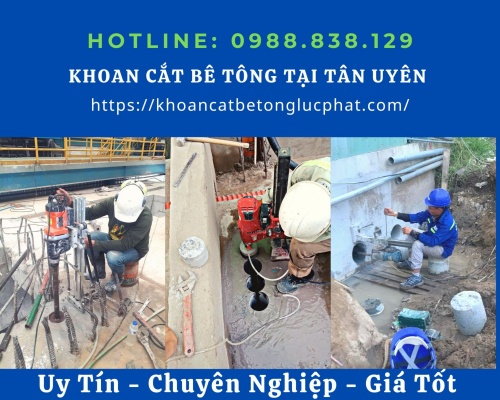 Khoan rút lõi bê tông tại tân uyên thi công chính xác
