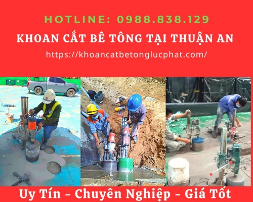 Khoan rút lõi bê tông tại thuận an thi công chính xác