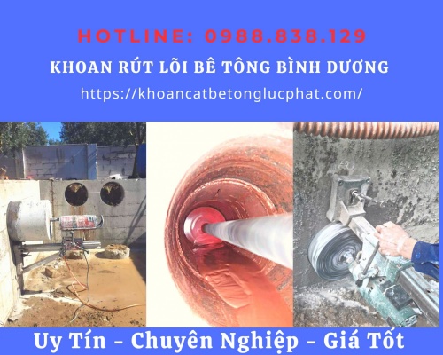 Khoan rút lõi tường đà dầm vách bê tông tại bình dương giá rẻ