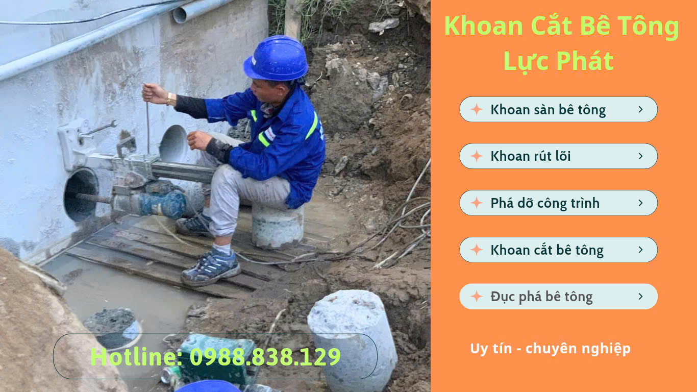 Khoan rút lõi bê tông tại phú giáo 