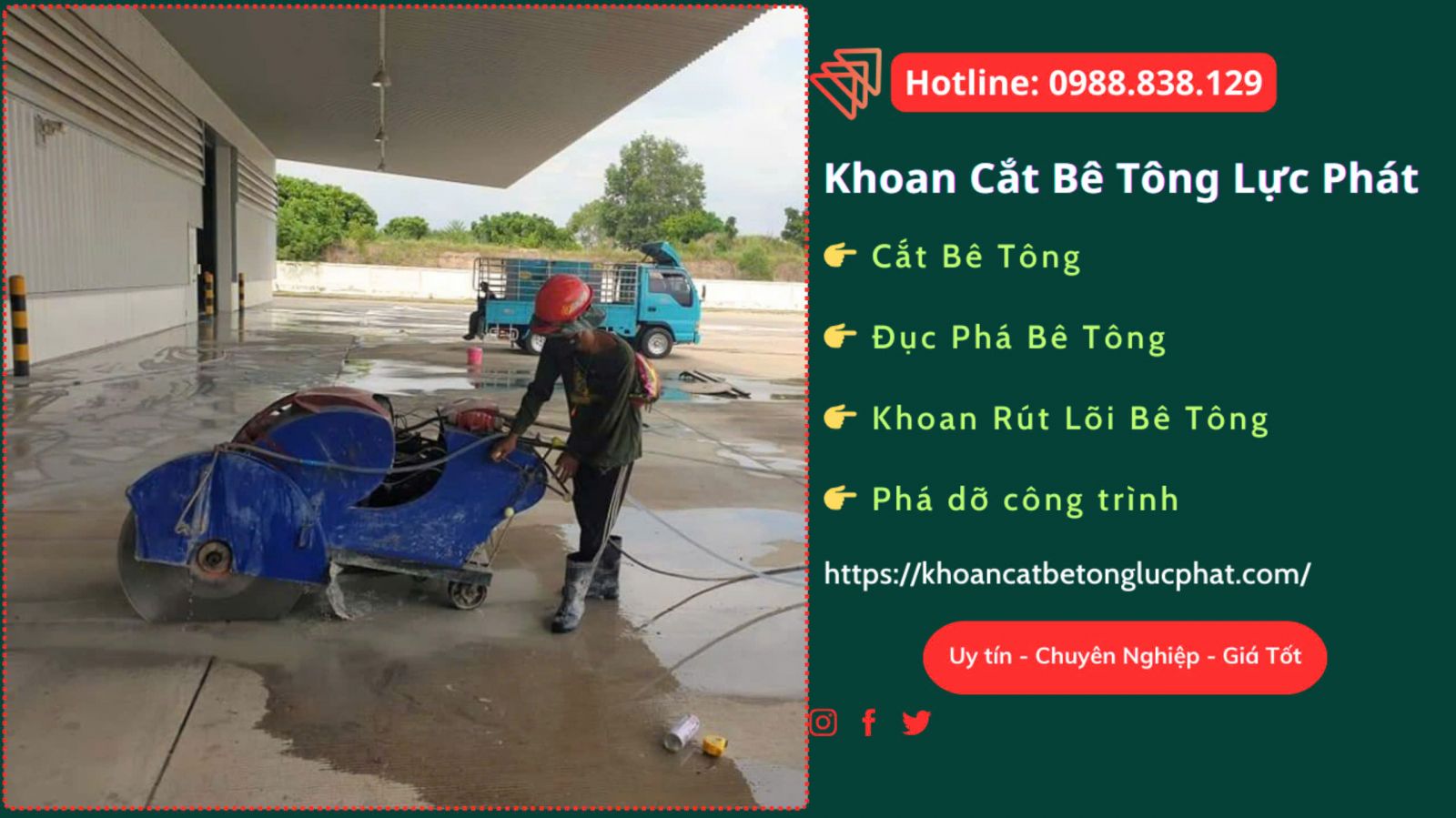 Khoan cắt bê tông chuyên nghiệp tại quận 12 