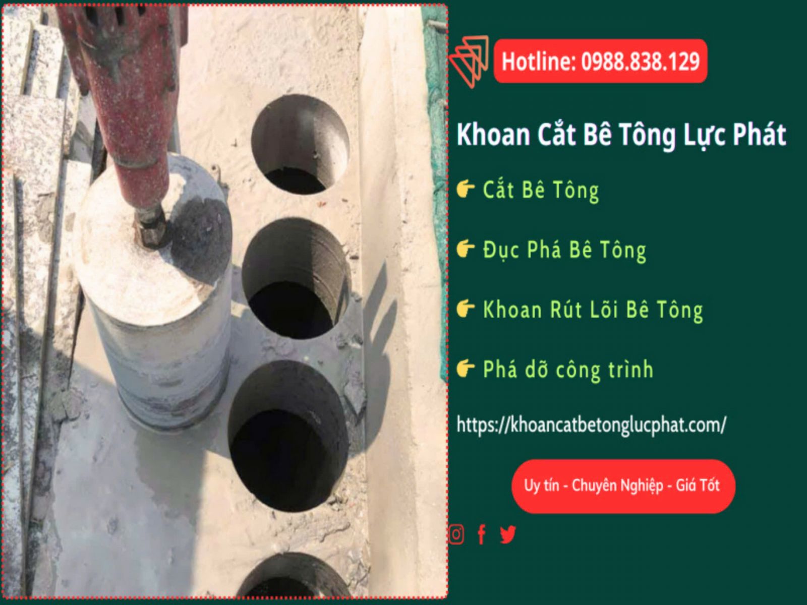 Khoan sàn bê tông quận 3 uy tín chuyên nghiệp