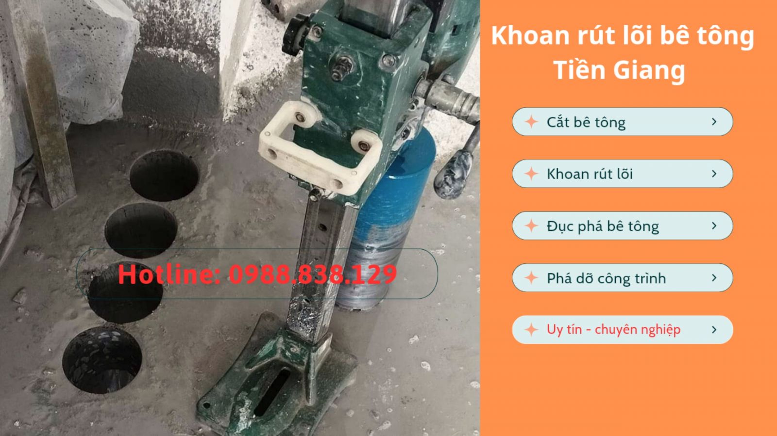 Khoan sàn bê tông tại tiền giang chuyên nghiệp